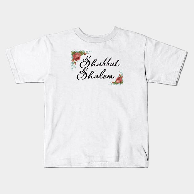 Shabbat Shalom Kids T-Shirt by cuteandgeeky